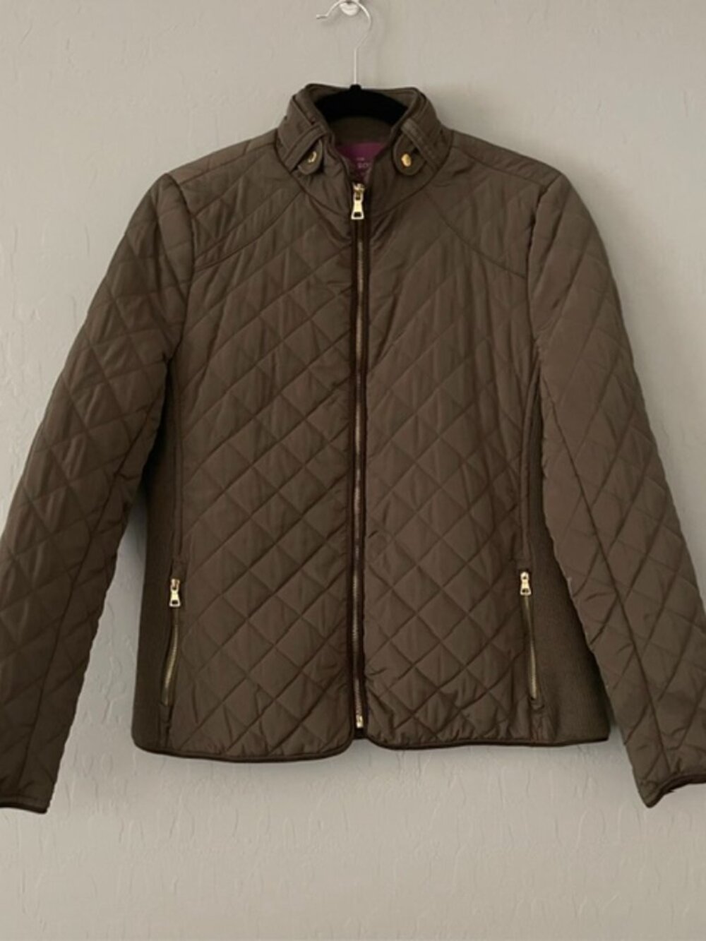 Classic Diamond Quilt Jacket Olive Green Timeless - Size S